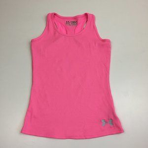 UNDER ARMOUR Youth Small Pink Heat Gear Moisture Wick Breathable Quick Dry Top